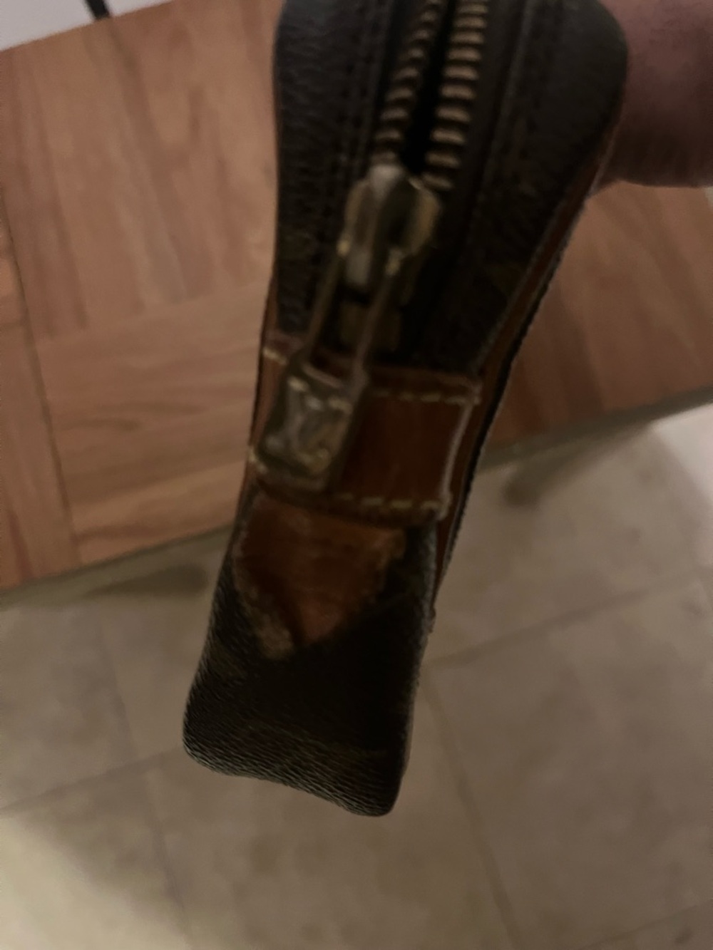 Louis Vuitton Brown Monogram Clutch with Pink Charm - Picture 9 of 13